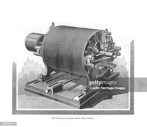 The Westinghouse Alternating Current Motor by Nikola Tesla, 1888-1889. Private Collection. Artist : Anonymous.