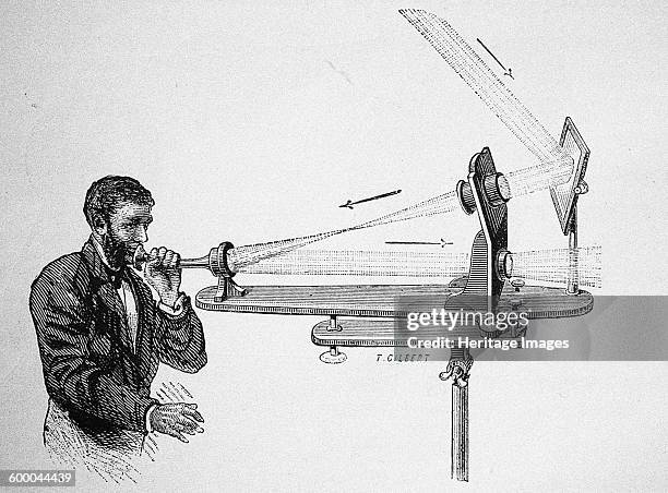 Photophone by Alexander Graham Bell, 1882. Private Collection. Artist : Anonymous.