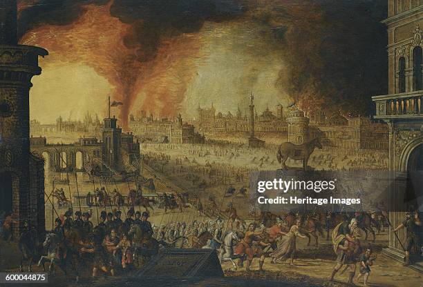 The Siege of Troy, 17th century. Private Collection. Artist : Anonymous.