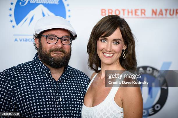 Actor Bobby Moynihan and Brynn O'Malley attends the "Brother Nature" New York premiere at Regal E-Walk 13 on September 7, 2016 in New York City.