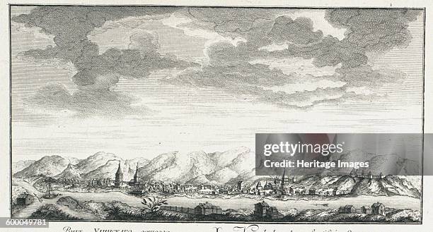 View of the fortress of Udinskoye, ca 1735. Private Collection. Artist : Lürsenius, Johann Wilhelm .