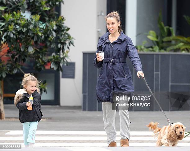 August 31: Rachael Finch with her daughter Violet ion August 31, 2016 in Sydney, Australia.