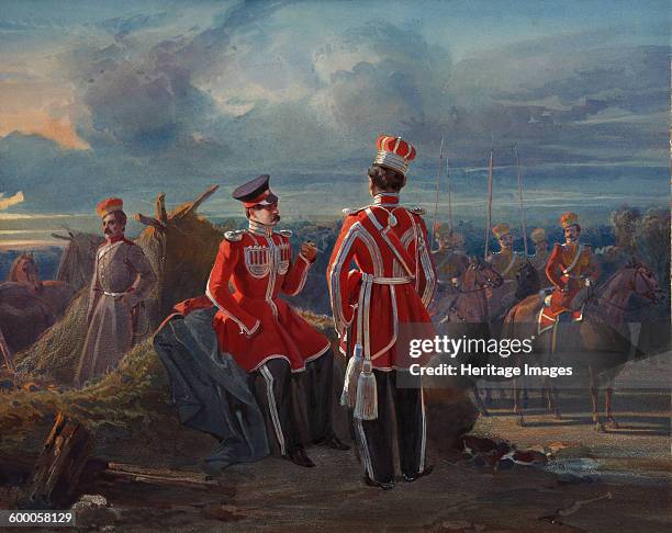 The Crimean Tatar Life Guard Squadron, c. 1850. Private Collection. Artist : Ladurner, Adolphe .