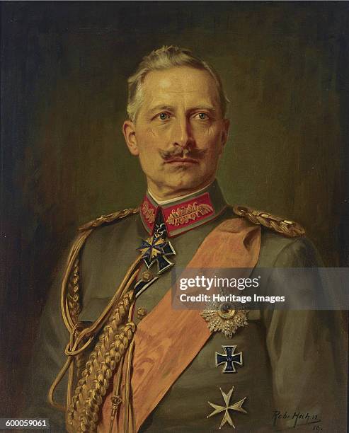 Portrait of German Emperor Wilhelm II , King of Prussia, 1911. Private Collection. Artist : Hahn, Robert .
