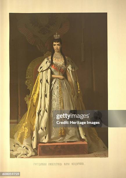 Coronation Portrait of Empress Maria Feodorovna, Princess Dagmar of Denmark , 1883. Found in the collection of State History Museum, Moscow. Artist :...