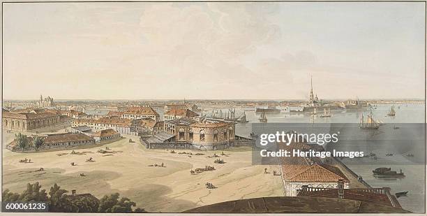 View to the Spit of Vasilyevsky Island and Peter and Paul Fortress, Between 1802 and 1805. Found in the collection of State Hermitage, St....