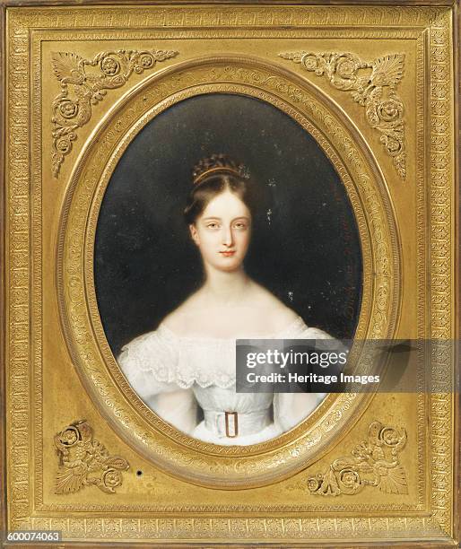 Princess Clémentine of Orléans , princess of Saxe-Coburg and Gotha, 1830. Private Collection. Artist : Duchesne, Jean Baptiste Joseph .