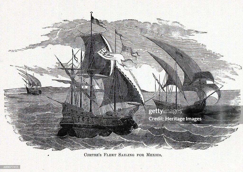 Cortez's Fleet Sailing for Mexico, 1882