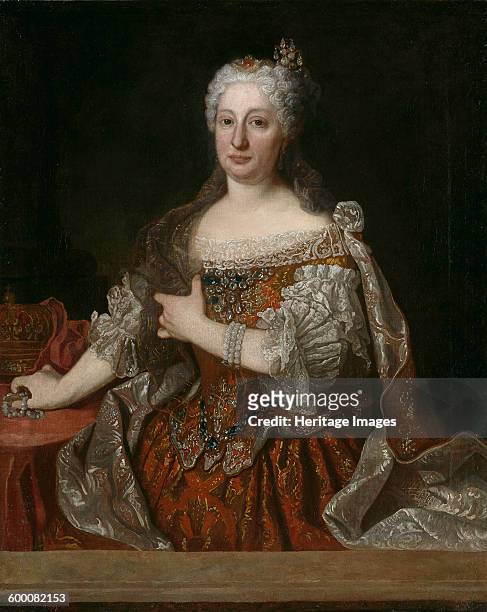 Portrait of Archduchess Maria Anna of Austria , Queen of Portugal, c. 1729. Found in the collection of Museo del Prado, Madrid. Artist : Ranc, Jean .