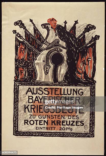 Exhibition of the Bavarian war spoils to benefit the Red Cross, 1915. Private Collection. Artist : Stuck, Franz, Ritter von .