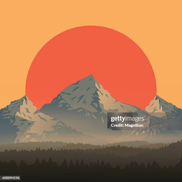 Mountain Landscape at Sunset