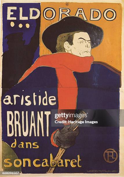 Eldorado, Aristide Bruant , 1892. Private Collection. Artist : Toulouse-Lautrec, Henri, de .