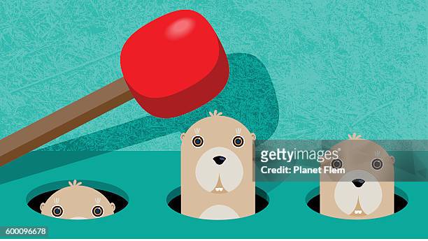 ilustrações de stock, clip art, desenhos animados e ícones de wack-a-mole - mammal stock illustrations