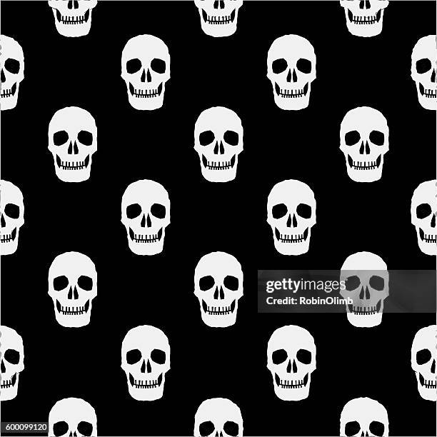 skulls seamless pattern - sugar skull background stock illustrations