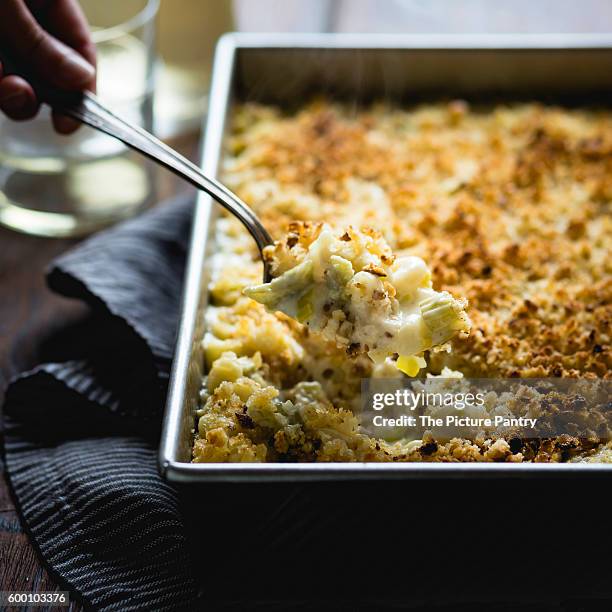 creamy cardoon mac and cheese - mac and cheese stock pictures, royalty-free photos & images