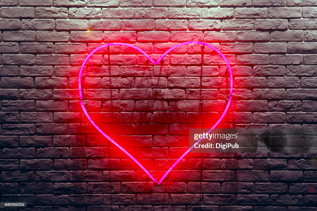 Red Heart Neon Light