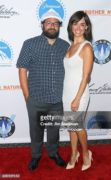 Actors Bobby Moynihan and Brynn O'Malley attend the "Brother Nature" New York premiere at Regal E-Walk 13 on September 7, 2016 in New York City.