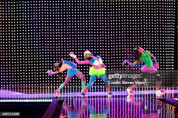 Models walk the runway wearing Betsey Johnson as Macy's Presents Fashion's Front Row kicks-off New York Fashion Week at The Theater at Madison Square...