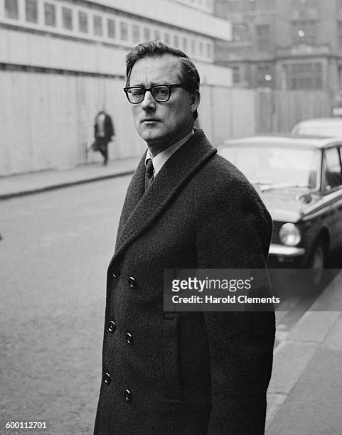British journalist Harold Evans, editor of the Sunday Times, London, UK, 27th November 1967. He is being held in contempt of court as a result of his...