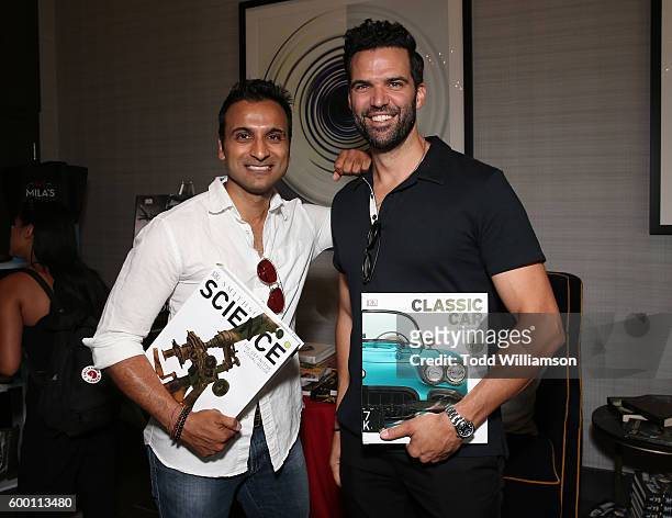 Huse Madhavji and Benjamin Ayres attend the 8th Annual Bask-It-Style Media Day At The Thompson Hotel By GLO Communications on September 7, 2016 in...