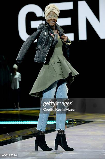 Models walk the runway wearing Rachel Roy as Macy's Presents Fashion's Front Row kicks-off New York Fashion Week at The Theater at Madison Square...