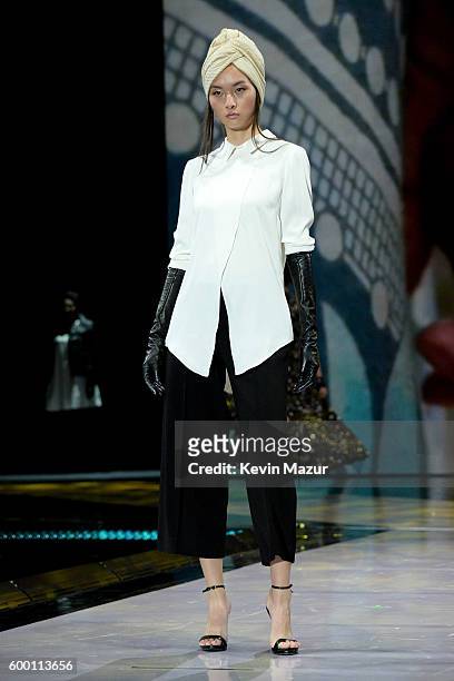 Models walk the runway wearing Rachel Roy as Macy's Presents Fashion's Front Row kicks-off New York Fashion Week at The Theater at Madison Square...