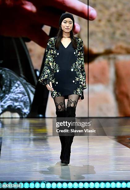 Models walk the runway wearing Rachel Roy as Macy's Presents Fashion's Front Row kicks-off New York Fashion Week at The Theater at Madison Square...