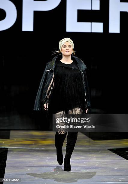 Models walk the runway wearing Rachel Roy as Macy's Presents Fashion's Front Row kicks-off New York Fashion Week at The Theater at Madison Square...