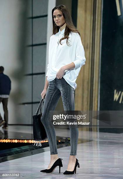 Models walk the runway wearing Rachel Roy as Macy's Presents Fashion's Front Row kicks-off New York Fashion Week at The Theater at Madison Square...