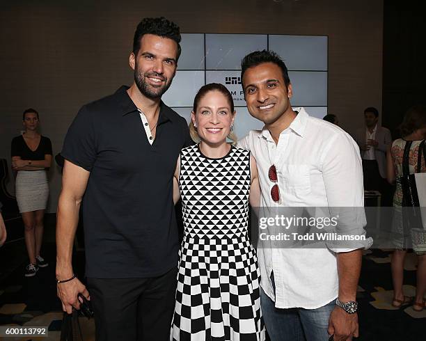 Benjamin Ayres, Tara Spencer-Nairn and Huse Madhavji attend the 8th Annual Bask-It-Style Media Day At The Thompson Hotel By GLO Communications on...