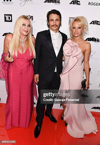 Pictures co-founder Monika Bacardi, James Franco and Pamela Anderson attend the 2016 Toronto International Film Festival 'AMBI Gala' at Ritz Carlton...