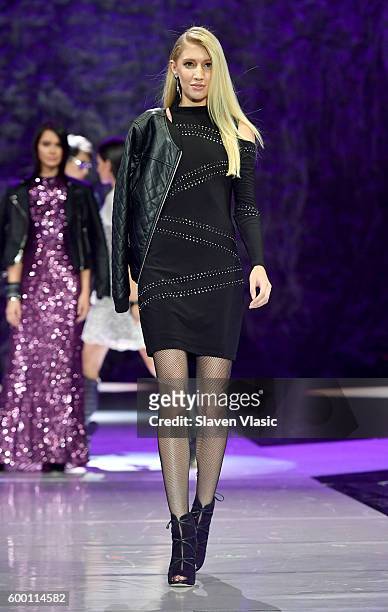 Models walk the runway as Macy's Presents Fashion's Front Row kicks-off New York Fashion Week at The Theater at Madison Square Garden on September 7,...