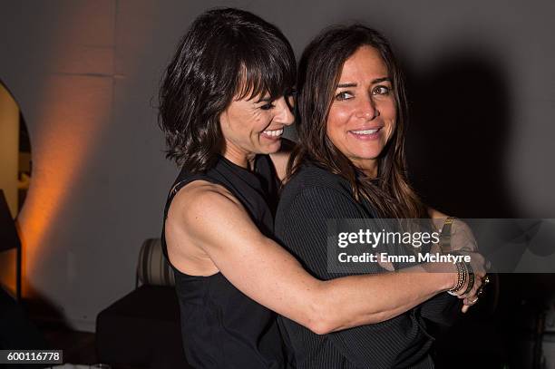 Actresses Constance Zimmer and Pamela Adlon attend the premiere of 'Better Things' at NeueHouse Hollywood on September 7, 2016 in Los Angeles,...
