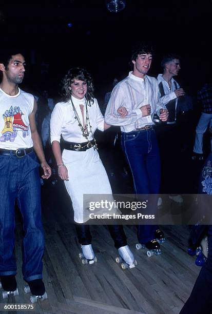 Linda Blair and co-star Jim Bray attends the Promotional Party for "Roller Boogie" circa 1979 in New York City.