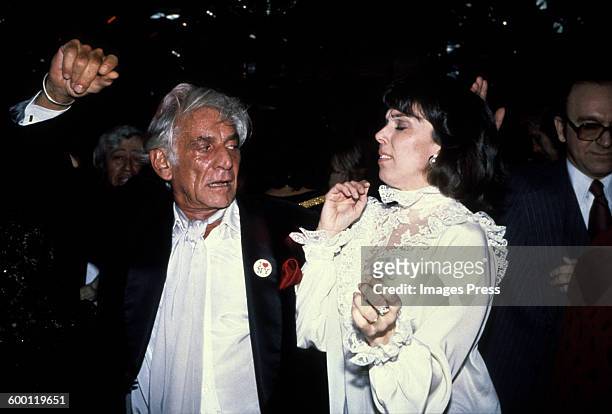 Leonard Bernstein and daughter Jamie circa 1980 in New York City.