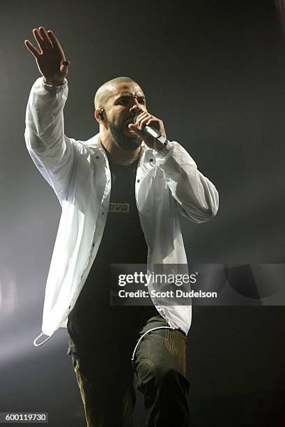 Musician Drake performs onstage at Staples Center on September 7, 2016 in Los Angeles, California.