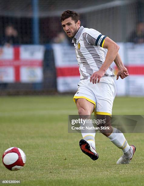 John Mousinho of Burton Albion in action during the Pre-Season Friendly match between Leek Town and Burton Albion on July 13, 2016 in Leek, England.