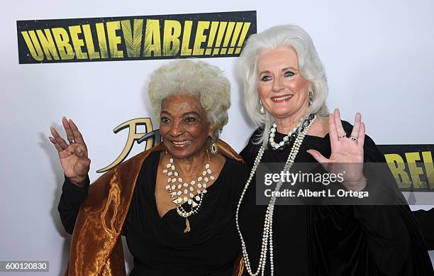 Actress Nichelle Nichols and actress Celeste Yarnall arrives for the Premiere Of "UNBELIEVABLE!!!!!" held at TCL Chinese 6 Theatres on September 7,...