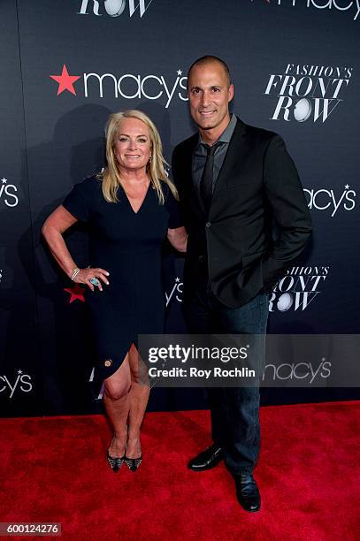 Fashion designer Pamella Roland and photographer Nigel Barker attend Macy's Presents Fashion's front row during 2016 New York Fashion Week at The...