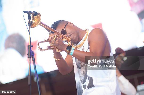 Christian Scott at the Chicago Jazz Festival at the Pritzker Pavilion in Millenium Park in Chicago Illinois, September 4, 2016.