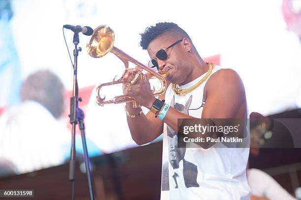 Christian Scott at the Chicago Jazz Festival at the Pritzker Pavilion in Millenium Park in Chicago Illinois, September 4, 2016.