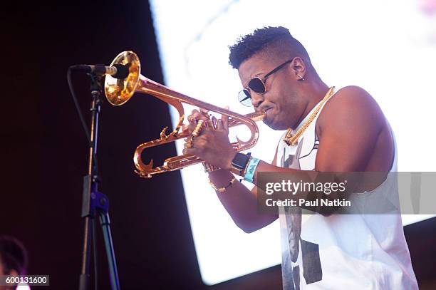 Christian Scott at the Chicago Jazz Festival at the Pritzker Pavilion in Millenium Park in Chicago Illinois, September 4, 2016.