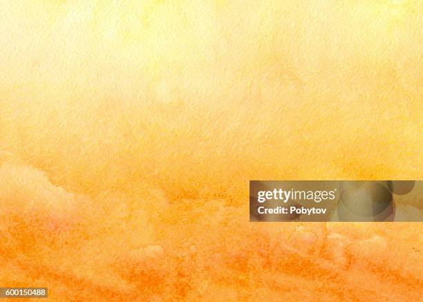 illustrations, cliparts, dessins animés et icônes de fond aquarelle jaune orangé - fond-aquarelle