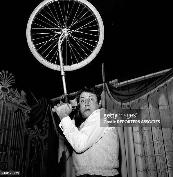 Humorist Raymond Devos On Stage In Paris, France, Circa 1960 .