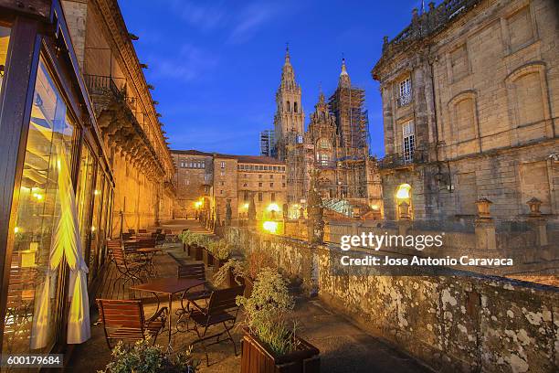 parador nacional de santiago - santiago de compostela cathedral stock-fotos und bilder