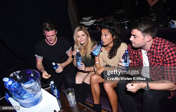 Hudson Sheaffer, Sasha Pieterse, Ariel Tweto and Jonathan Bennett attend a private event at Hyde Staples Center hosted by AQUAhydrate for the Drake...