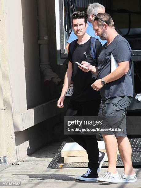 Dan Smith of 'Bastille' is seen at 'Jimmy Kimmel Live' on September 07, 2016 in Los Angeles, California.