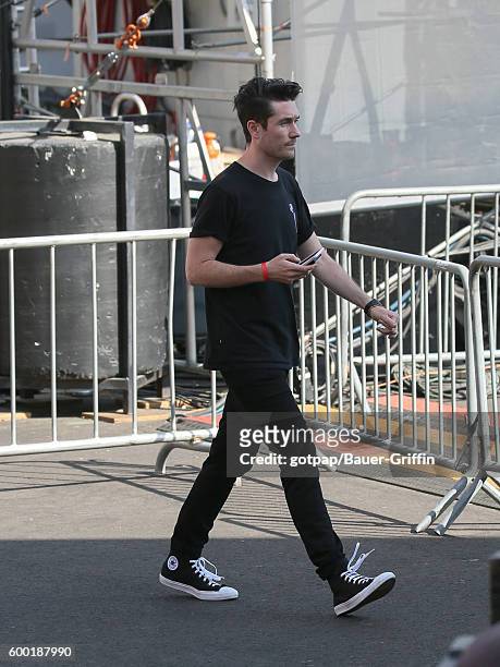Dan Smith of 'Bastille' is seen at 'Jimmy Kimmel Live' on September 07, 2016 in Los Angeles, California.