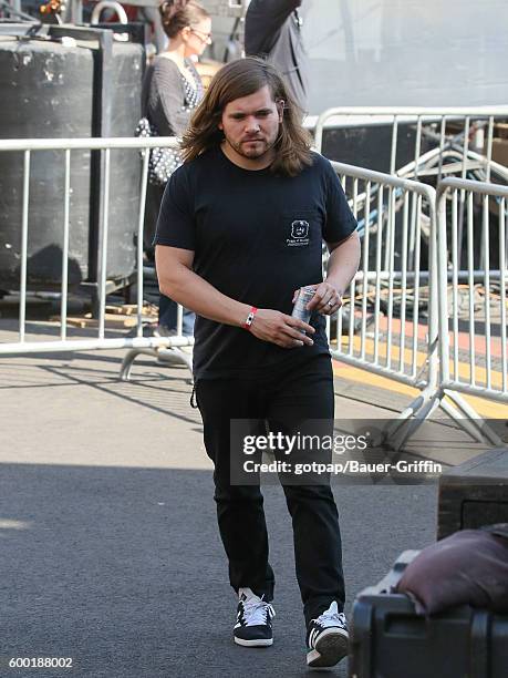 Chris Wood of 'Bastille' is seen at 'Jimmy Kimmel Live' on September 07, 2016 in Los Angeles, California.