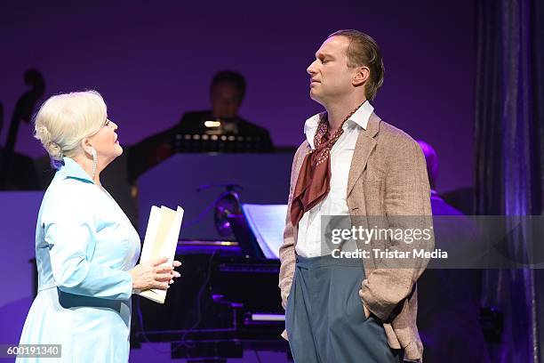 Musical star Angelika Milster and Sascha Rotermund attend the 'Doris Day - Day by Day' Photocall on September 7, 2016 in Berlin, Germany.